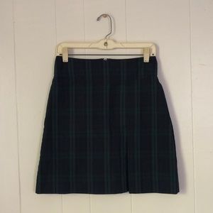 Navy and Emerald plaid skirt